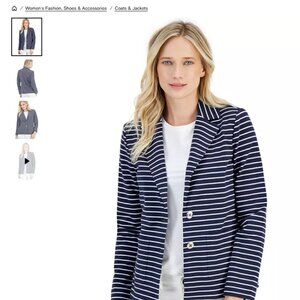 Nautica Sail Striped Knit Blazer medium